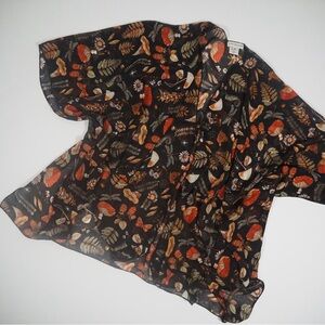 EARTHBOUND Black Floral Kimono Blouse